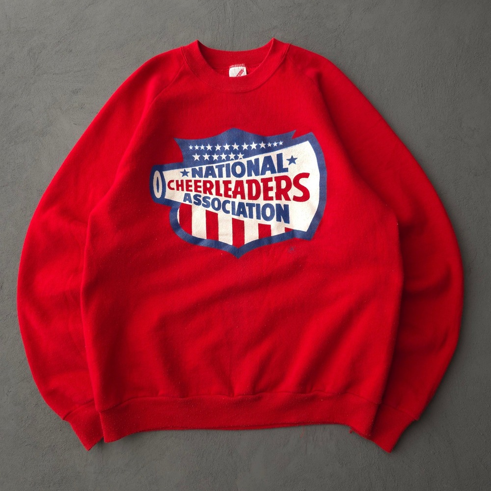 Vintage 80s Jerzees Red Sweatshirt Large National Cheerleaders Association